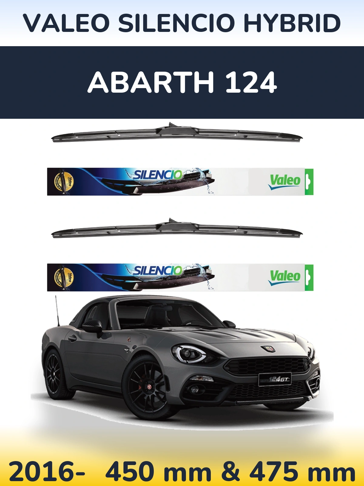 Ștergătoare Valeo Silencio Hybrid pentru Abarth 124