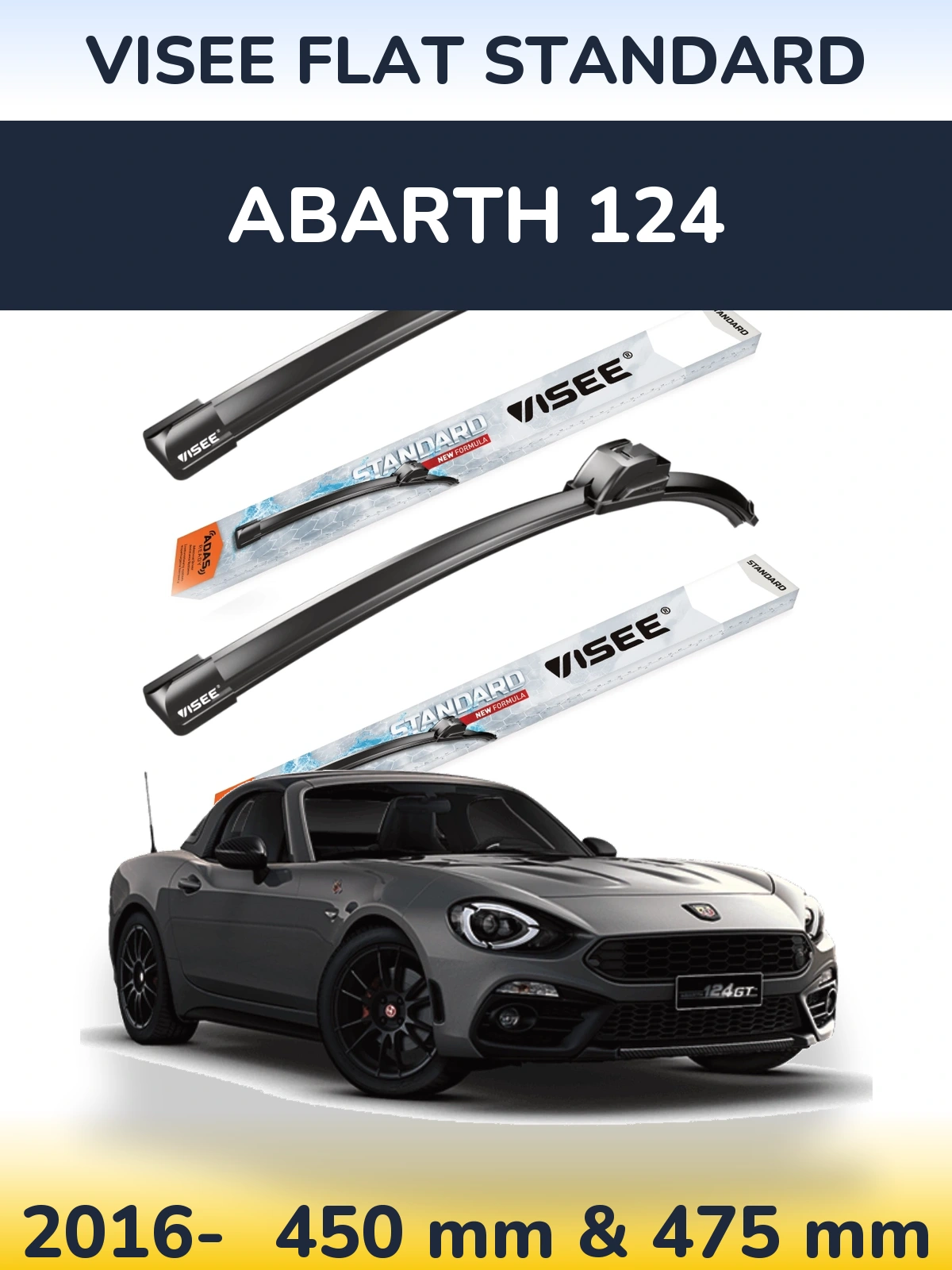 Ștergătoare VISEE FLAT STANDARD pentru Abarth 124