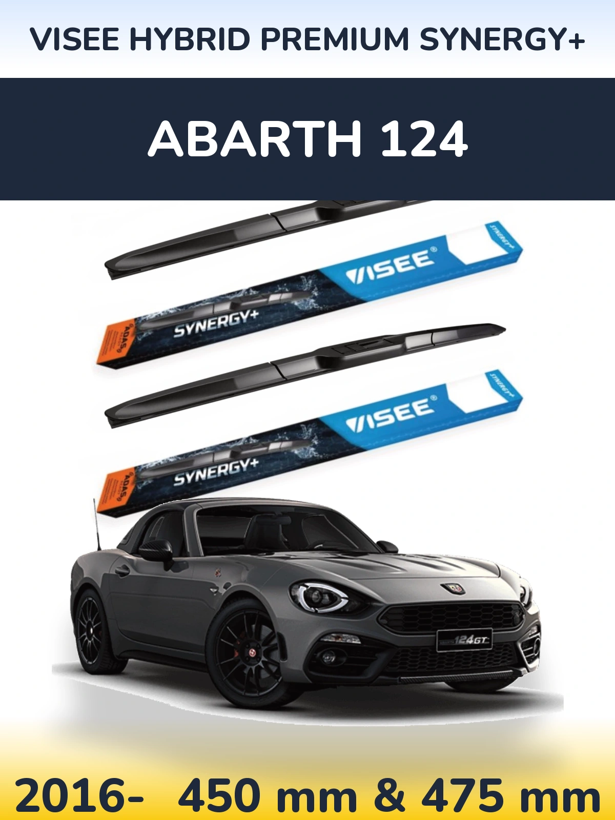 Ștergătoare VISEE HYBRID PREMIUM SYNERGY+ pentru Abarth 124