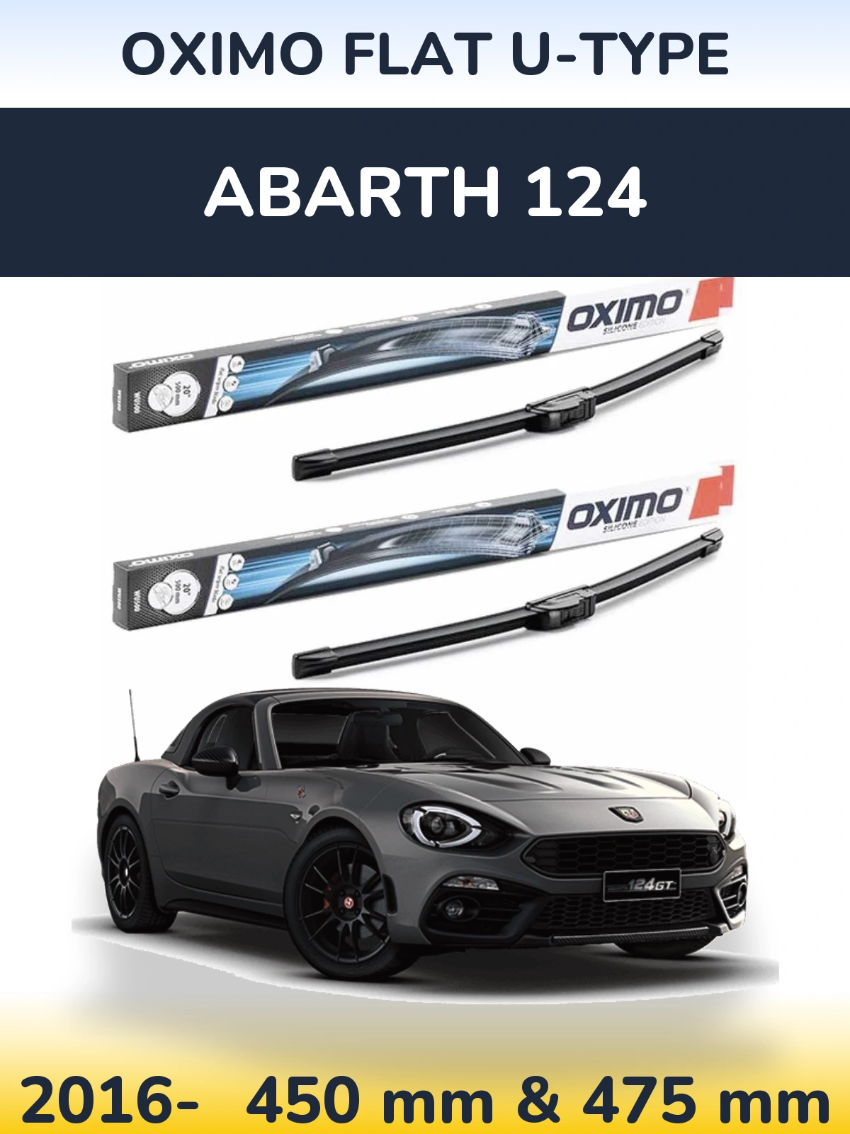 Ștergătoare Oximo Flat U-type pentru Abarth 124