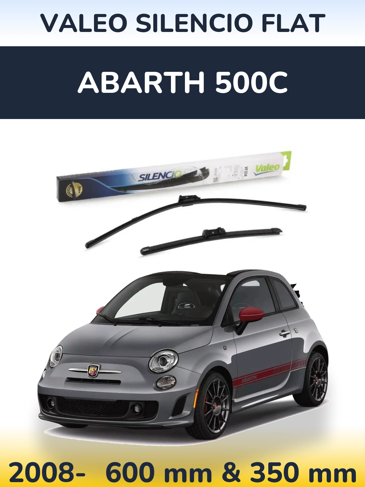 Ștergătoare Valeo Silencio Flat pentru Abarth 500C