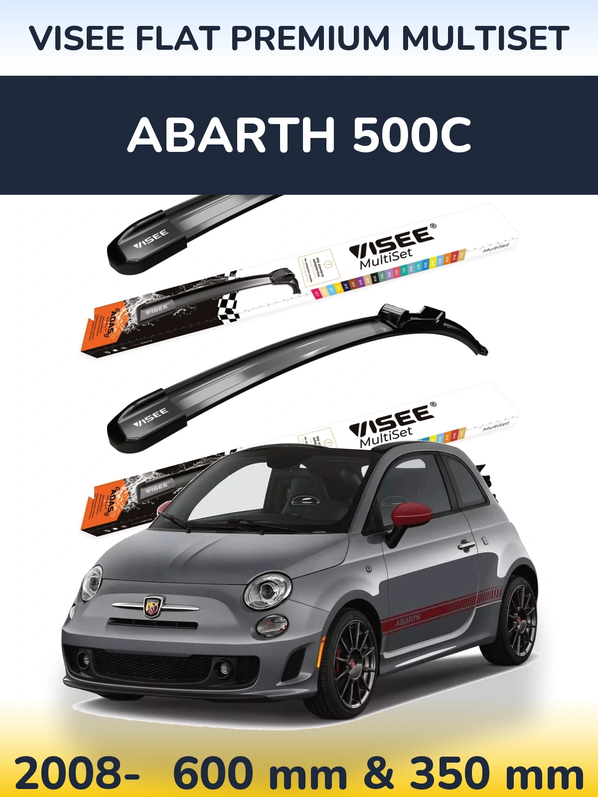 Ștergătoare VISEE FLAT PREMIUM MultiSet pentru Abarth 500C