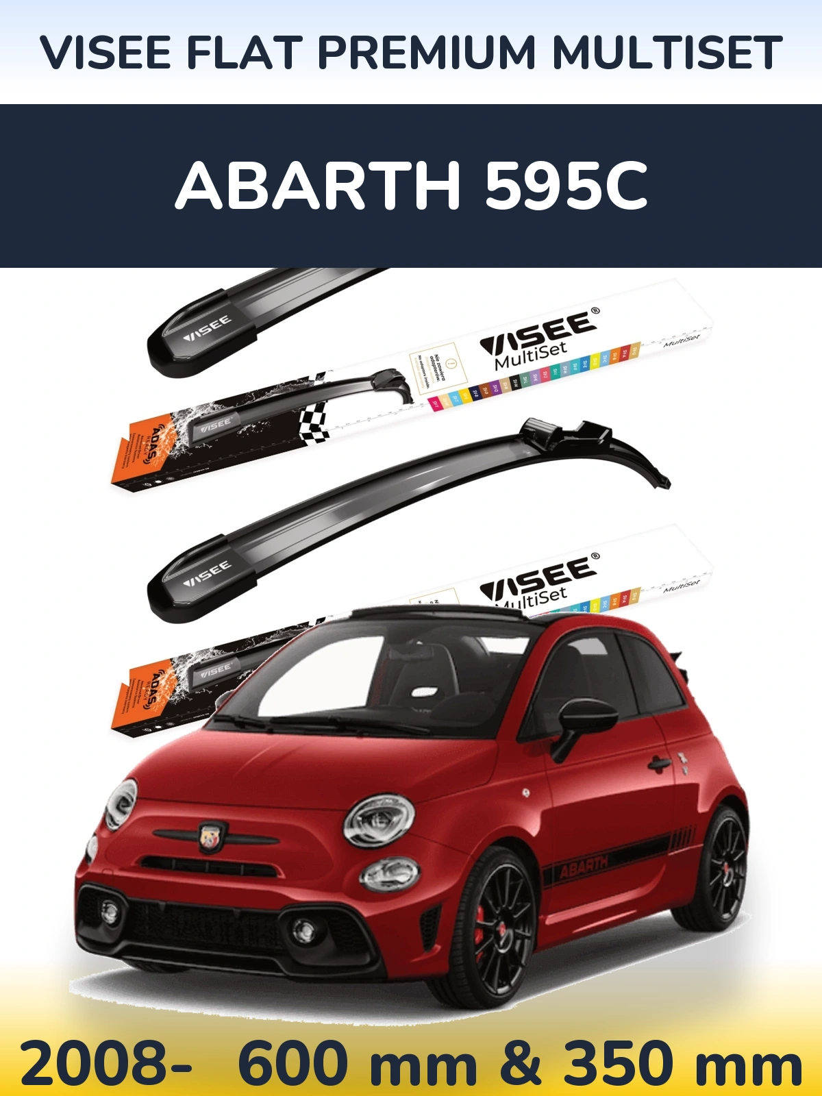 Ștergătoare VISEE FLAT PREMIUM MultiSet pentru Abarth 595C