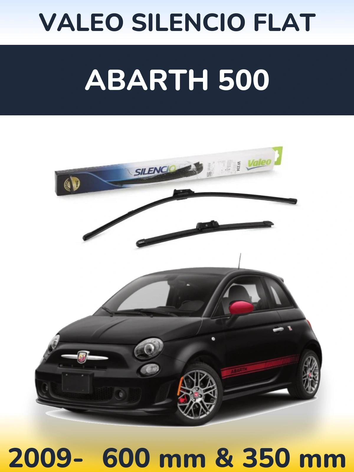 Ștergătoare Valeo Silencio Flat pentru Abarth 500