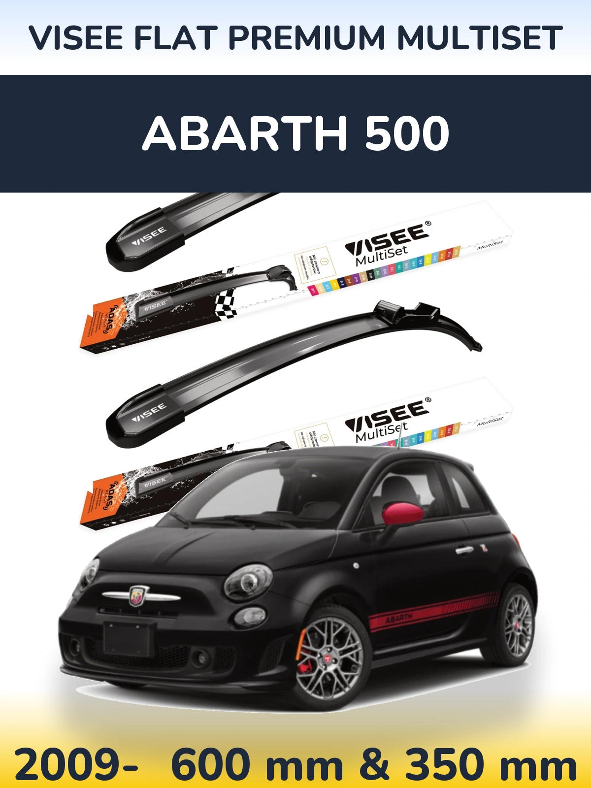 Ștergătoare VISEE FLAT PREMIUM MultiSet pentru Abarth 500