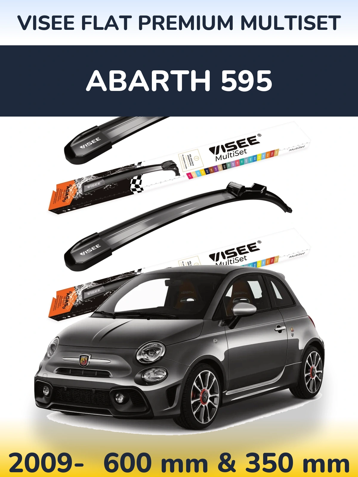 Ștergătoare VISEE FLAT PREMIUM MultiSet pentru Abarth 595