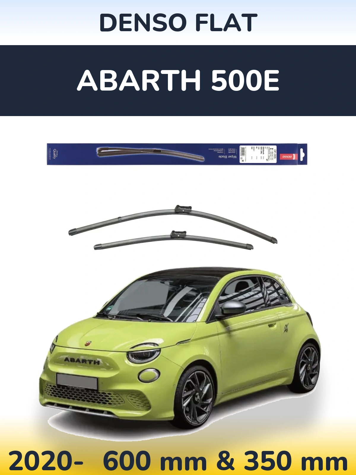Комплект передних дворников Denso Flat 600 & 350 мм для Abarth 500e 2020-2026