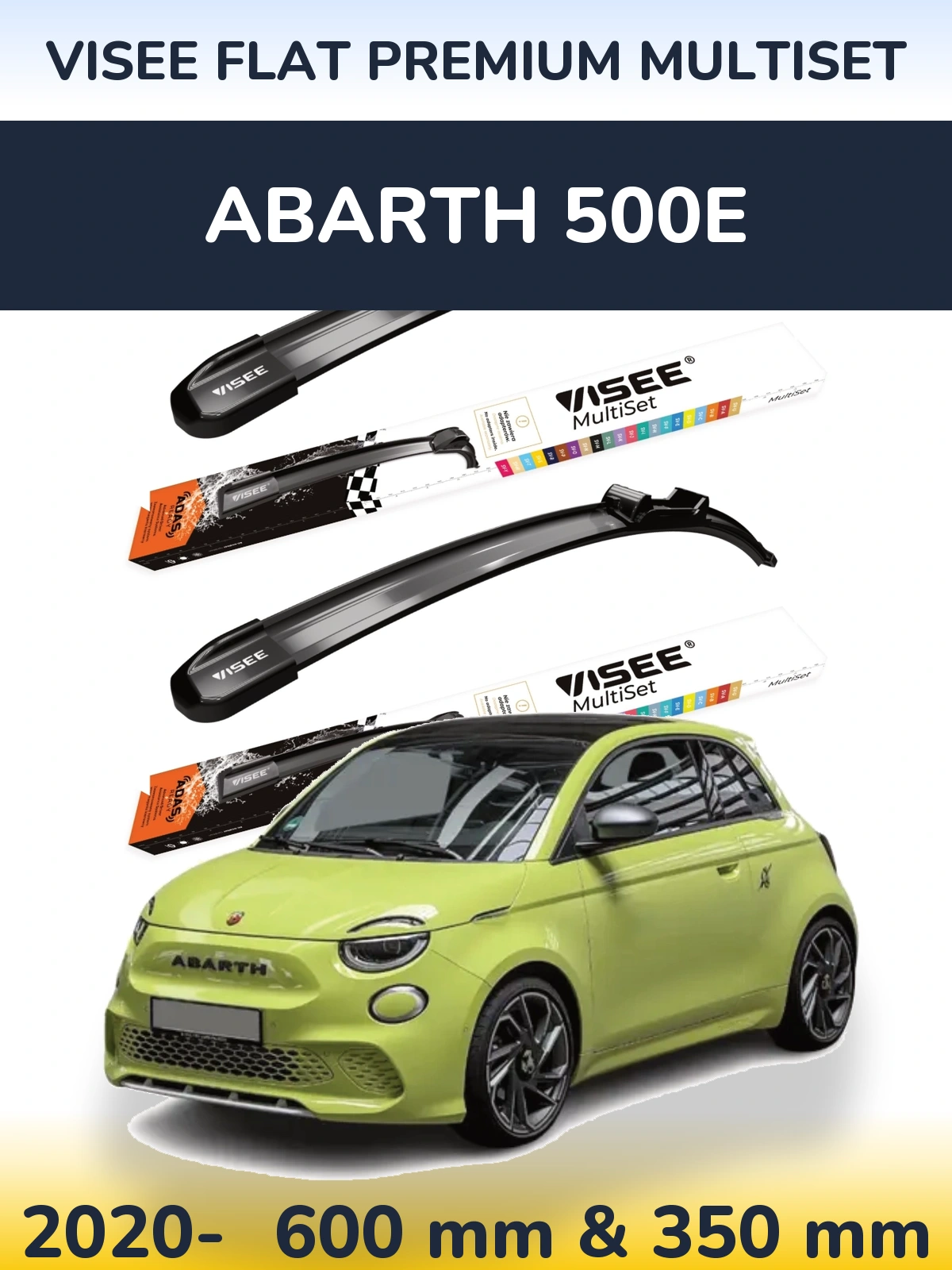 Ștergătoare VISEE FLAT PREMIUM MultiSet pentru Abarth 500e
