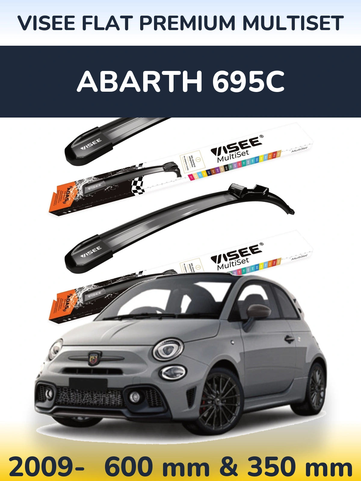 Ștergătoare VISEE FLAT PREMIUM MultiSet pentru Abarth 695C