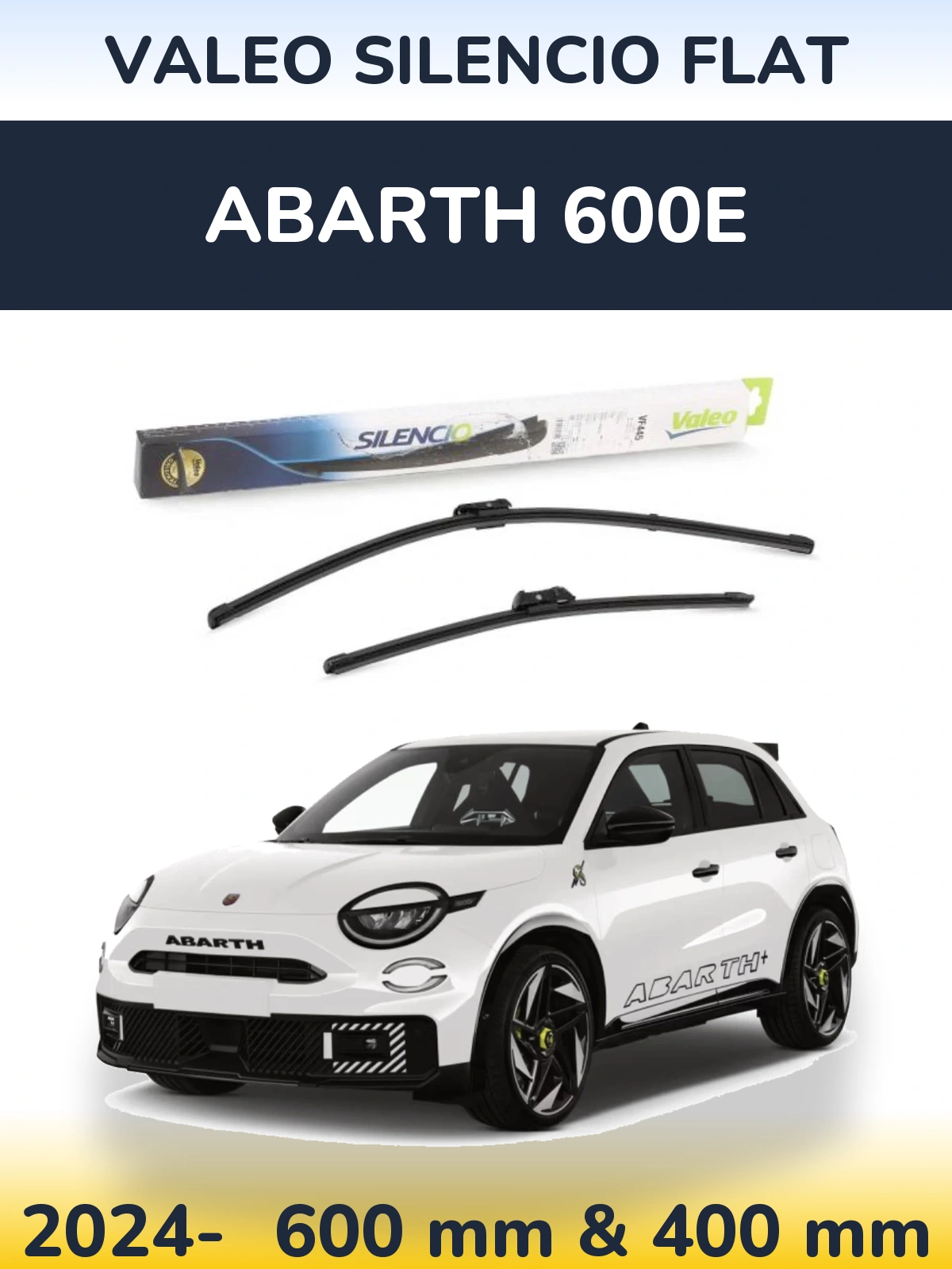 Комплект передних дворников Valeo Silencio Flat 600 & 400 мм для Abarth 600e 2024-2026