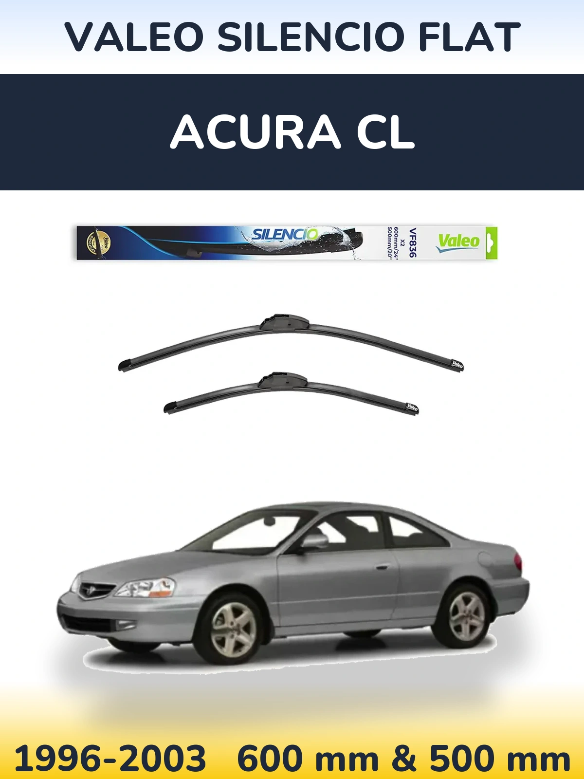 Ștergătoare Valeo Silencio Flat pentru Acura CL