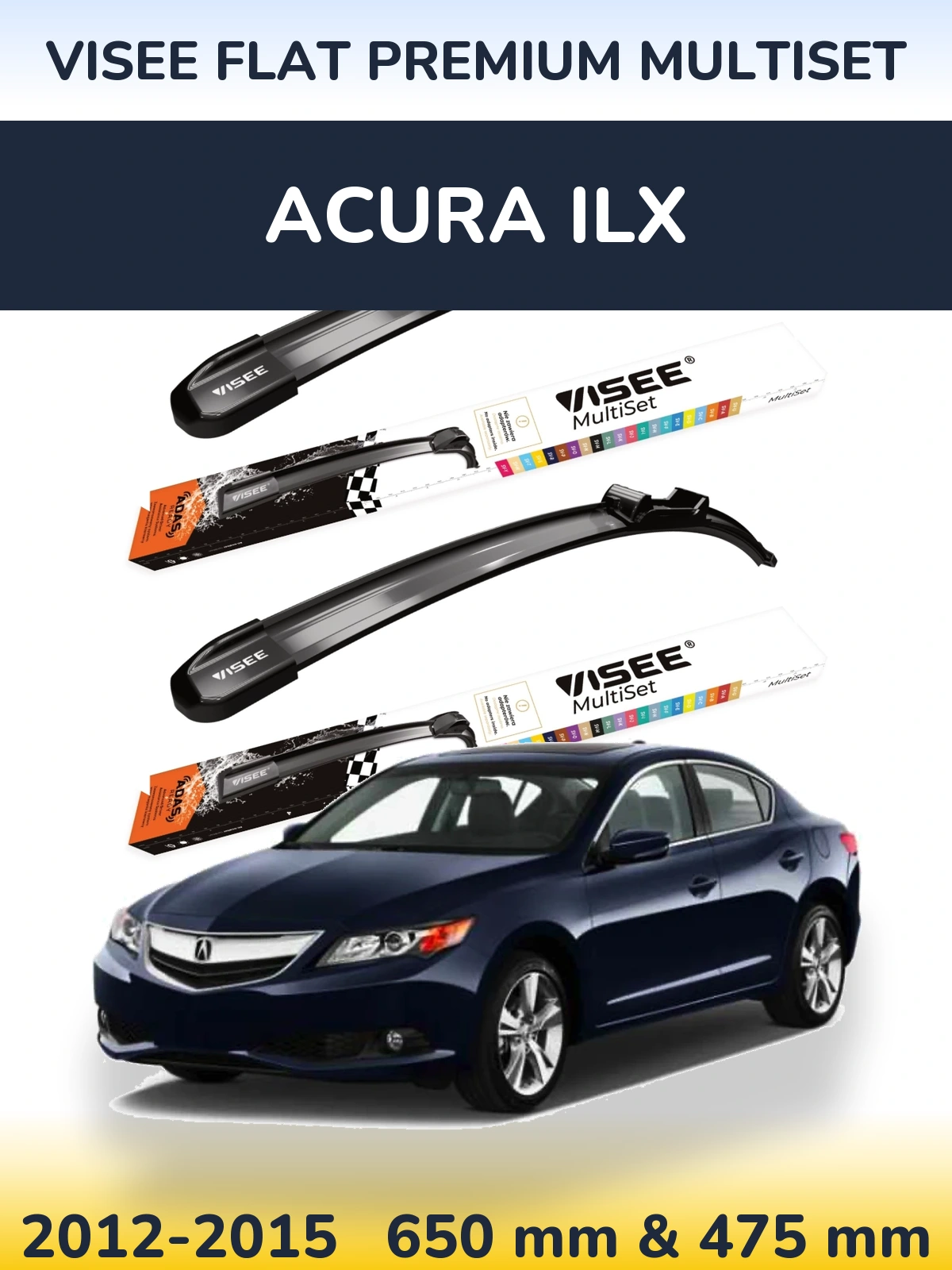 Ștergătoare VISEE FLAT PREMIUM MultiSet pentru Acura ILX
