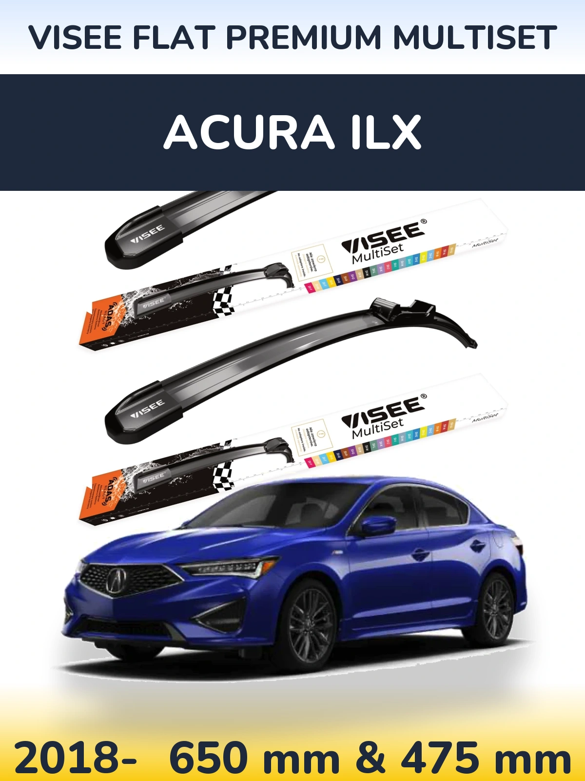Ștergătoare VISEE FLAT PREMIUM MultiSet pentru Acura ILX