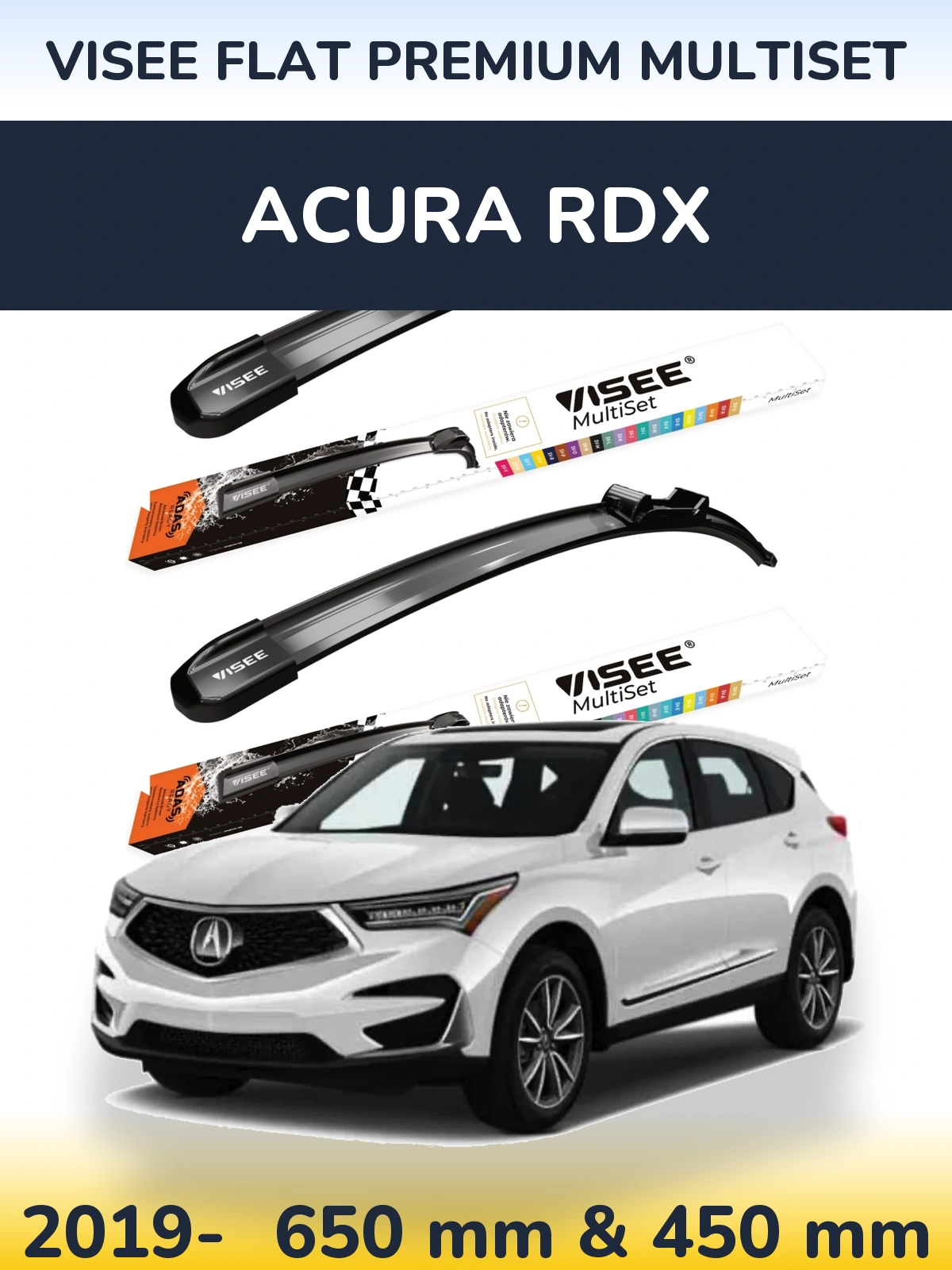 Ștergătoare VISEE FLAT PREMIUM MultiSet pentru Acura RDX