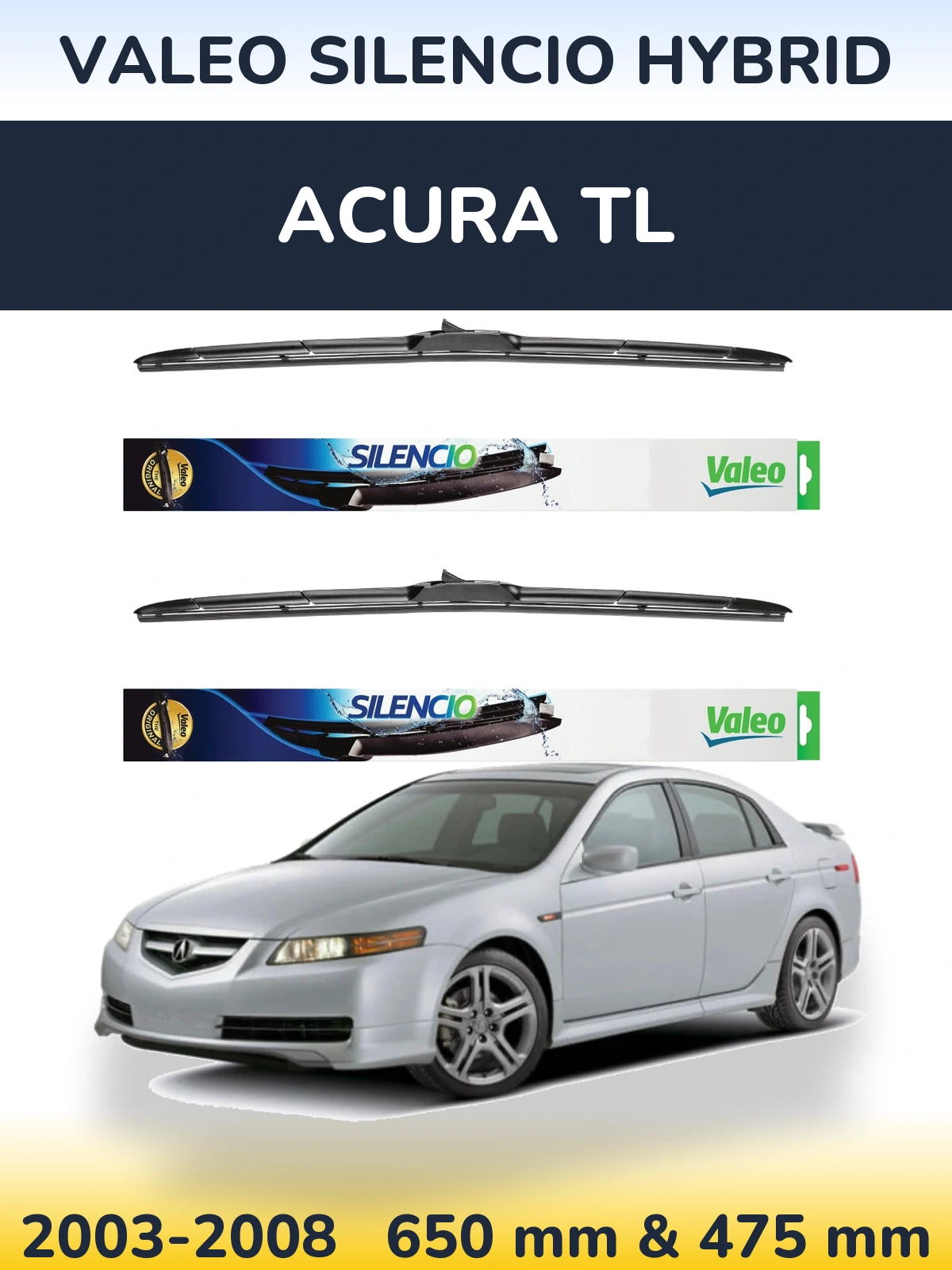 Ștergătoare Valeo Silencio Hybrid pentru Acura TL
