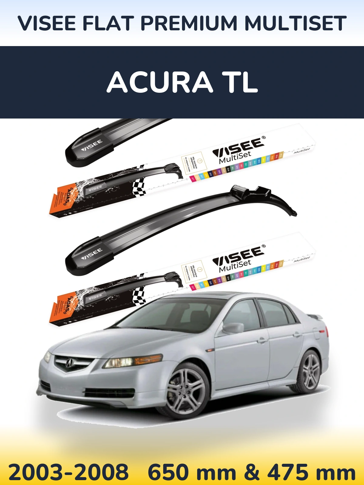 Ștergătoare VISEE FLAT PREMIUM MultiSet pentru Acura TL