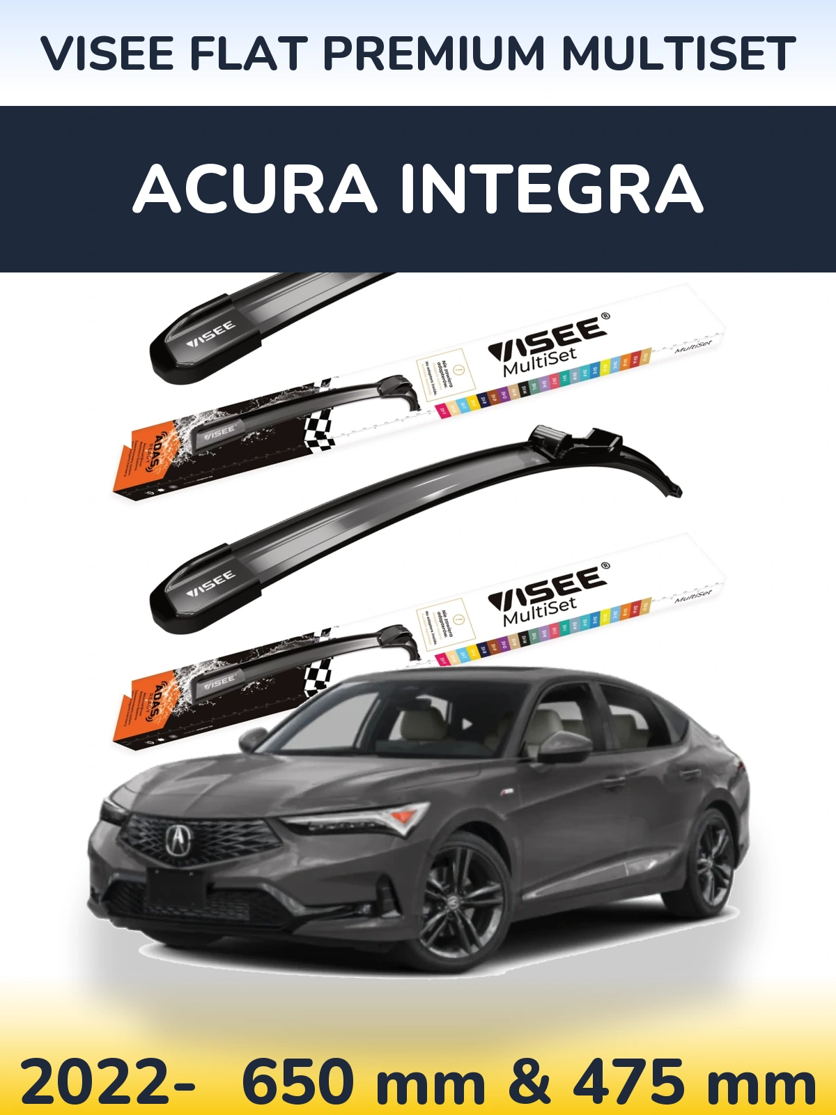Ștergătoare VISEE FLAT PREMIUM MultiSet pentru Acura Integra