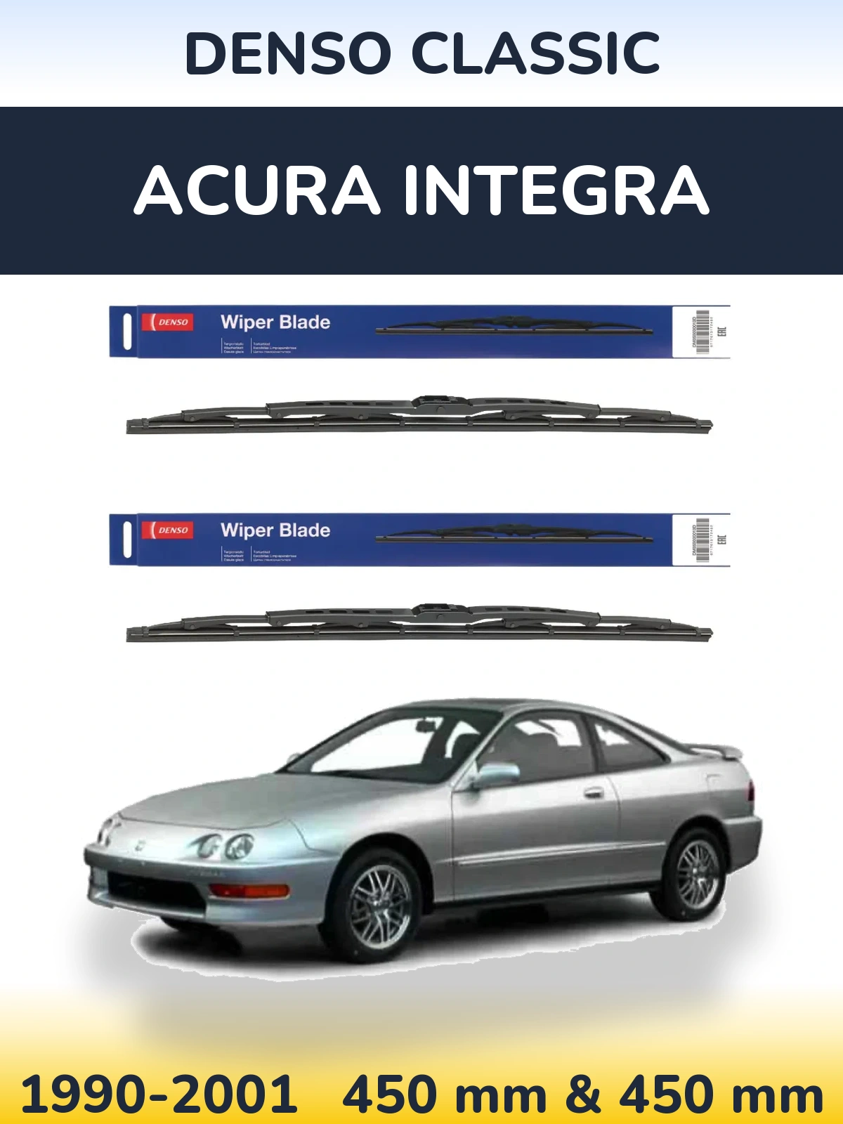 Комплект передних дворников Denso Classic 450 & 450 мм для Acura Integra 1990-2001