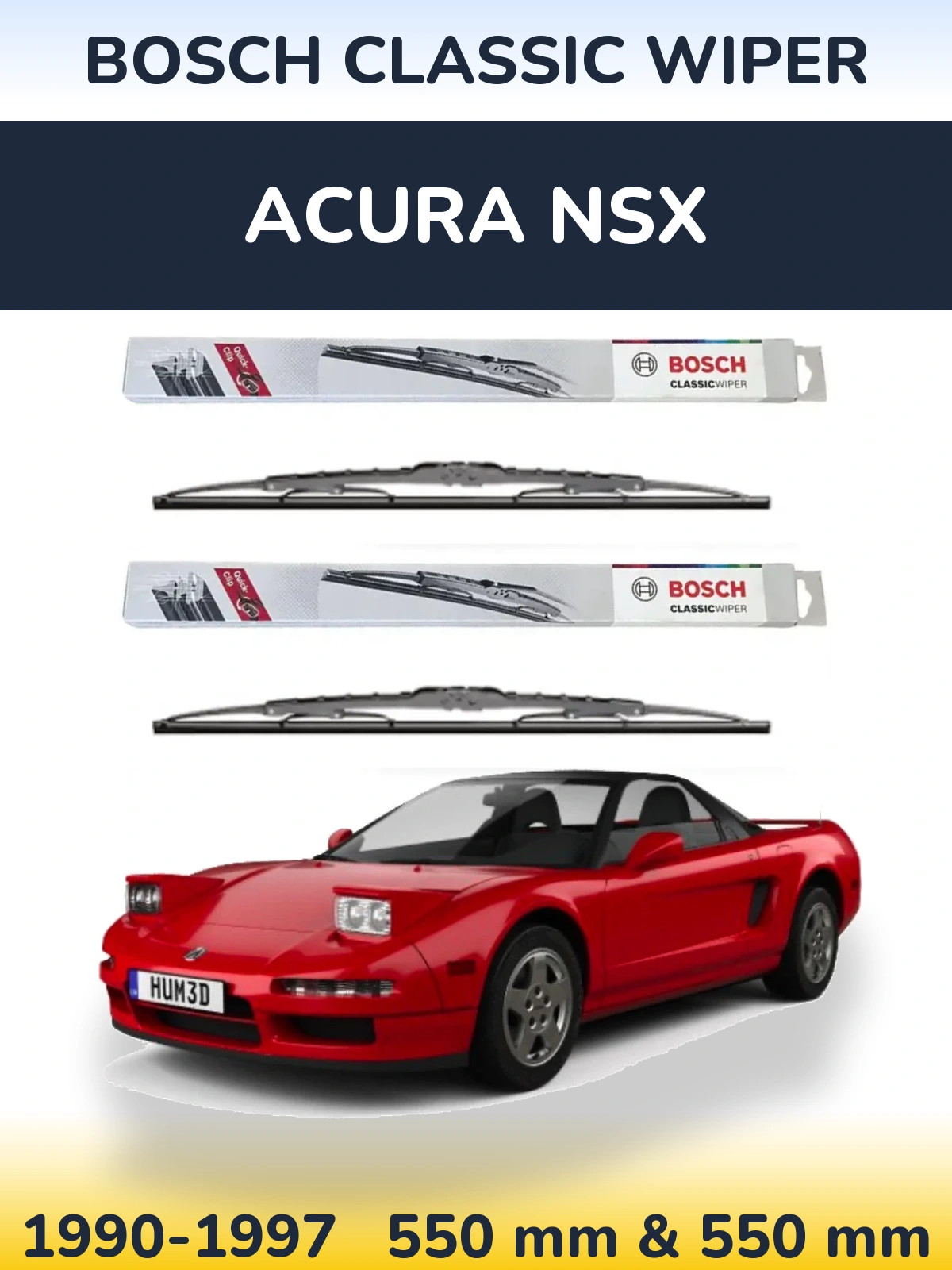 Ștergătoare BOSCH Classic Wiper pentru Acura NSX