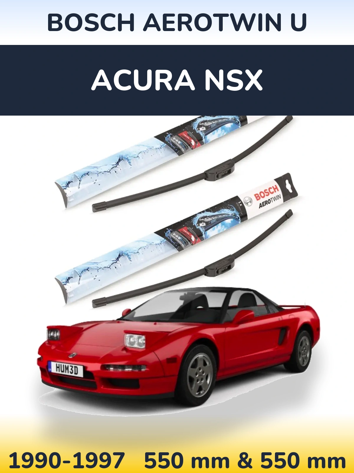 Ștergătoare BOSCH AeroTwin U pentru Acura NSX