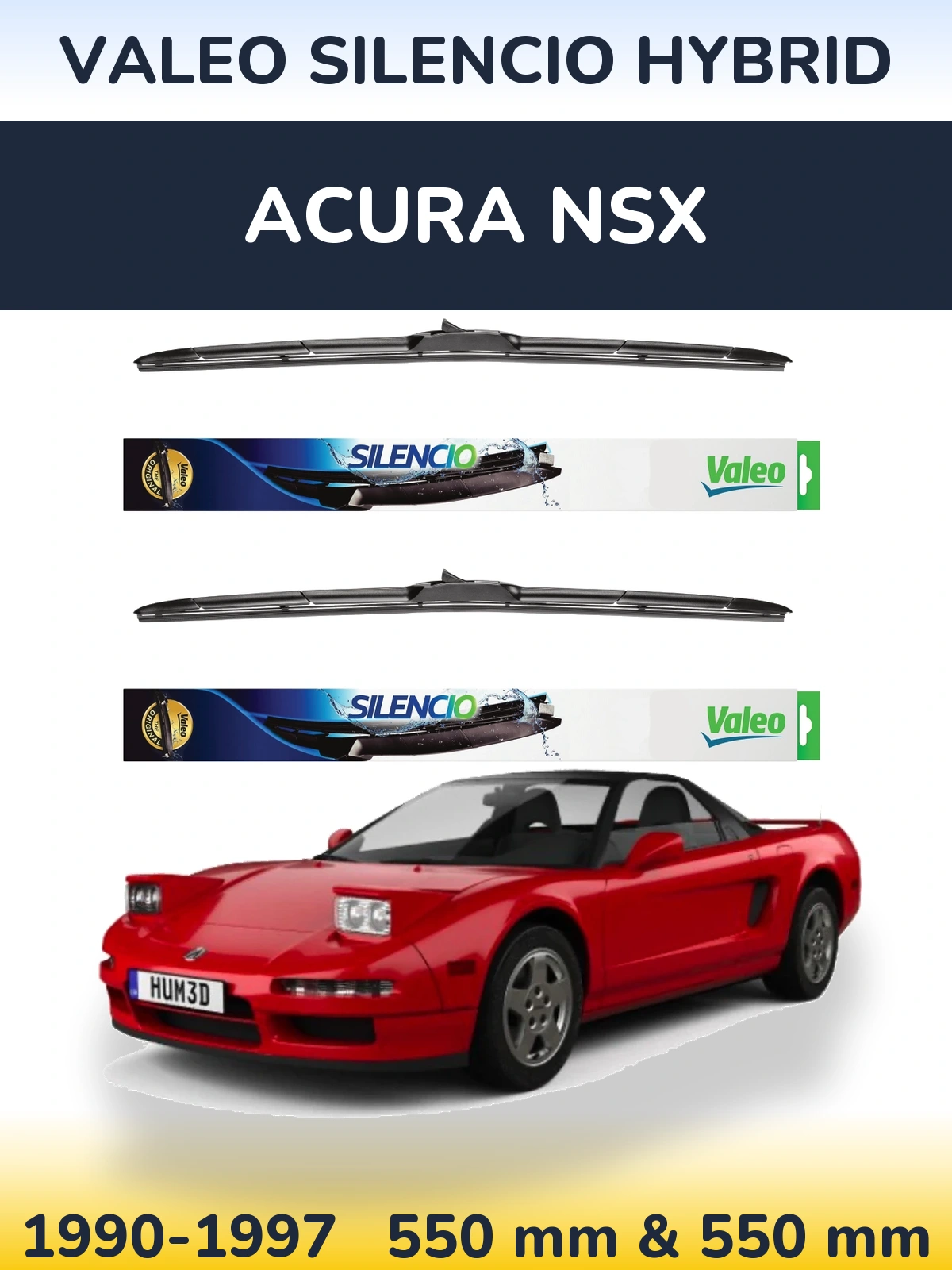 Ștergătoare Valeo Silencio Hybrid pentru Acura NSX