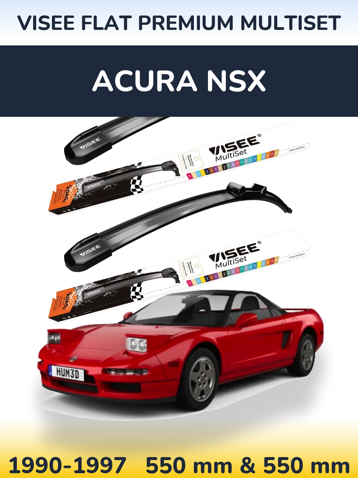 Ștergătoare VISEE FLAT PREMIUM MultiSet pentru Acura NSX
