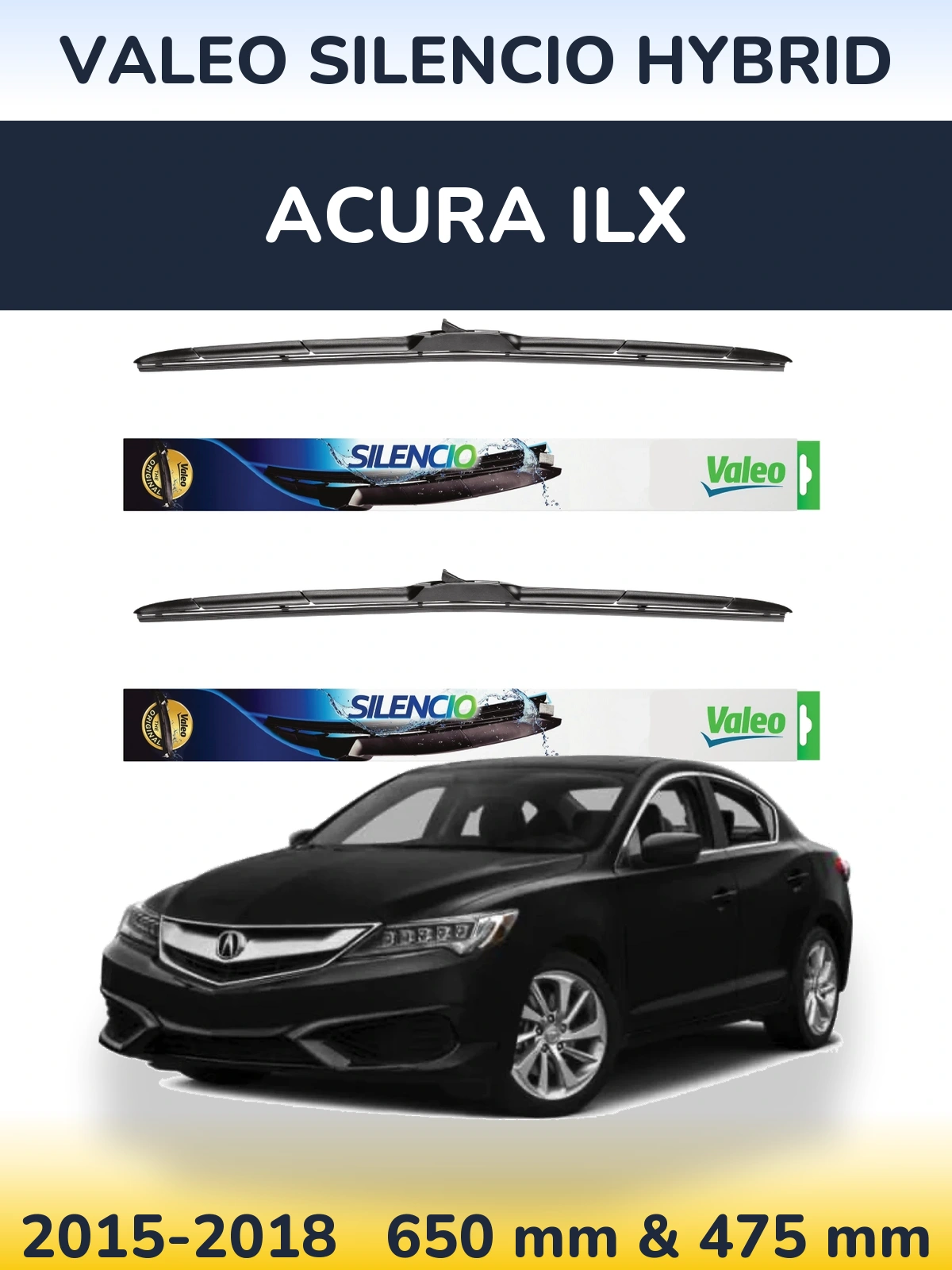 Ștergătoare Valeo Silencio Hybrid pentru Acura ILX