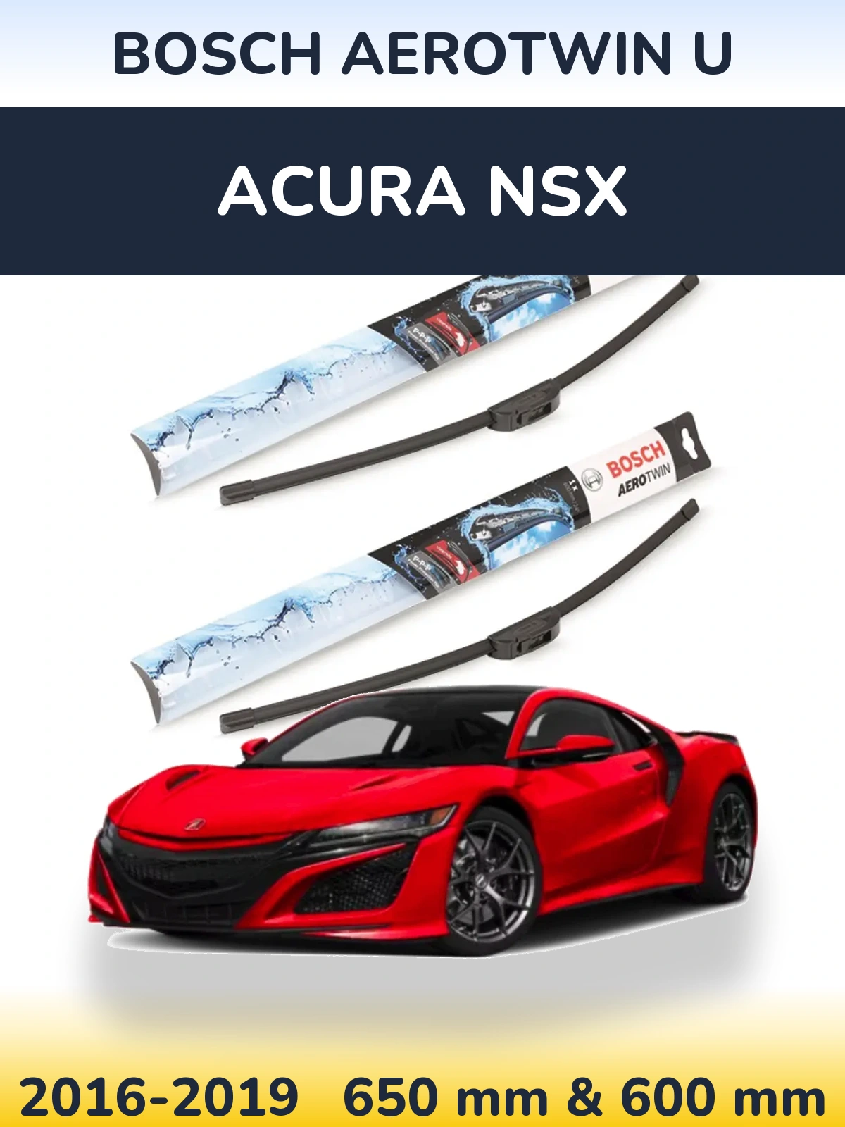 Ștergătoare BOSCH AeroTwin U pentru Acura NSX