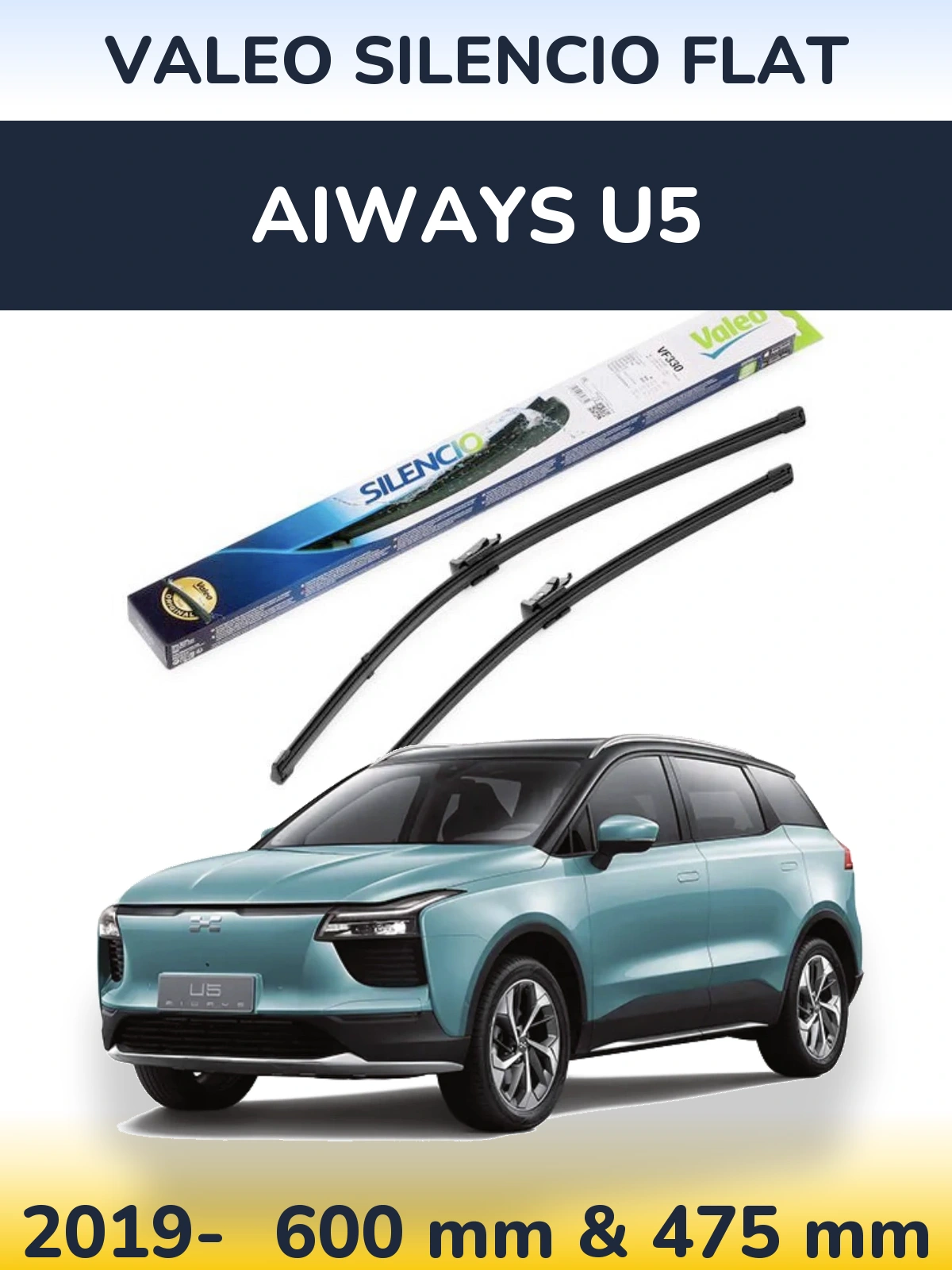 Ștergătoare Valeo Silencio Flat pentru Aiways U5
