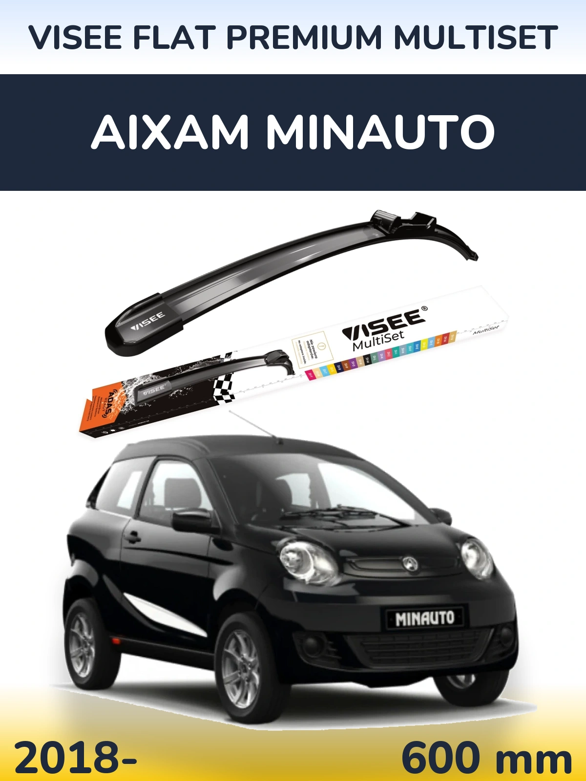 Ștergătoare VISEE FLAT PREMIUM MultiSet pentru Aixam Minauto