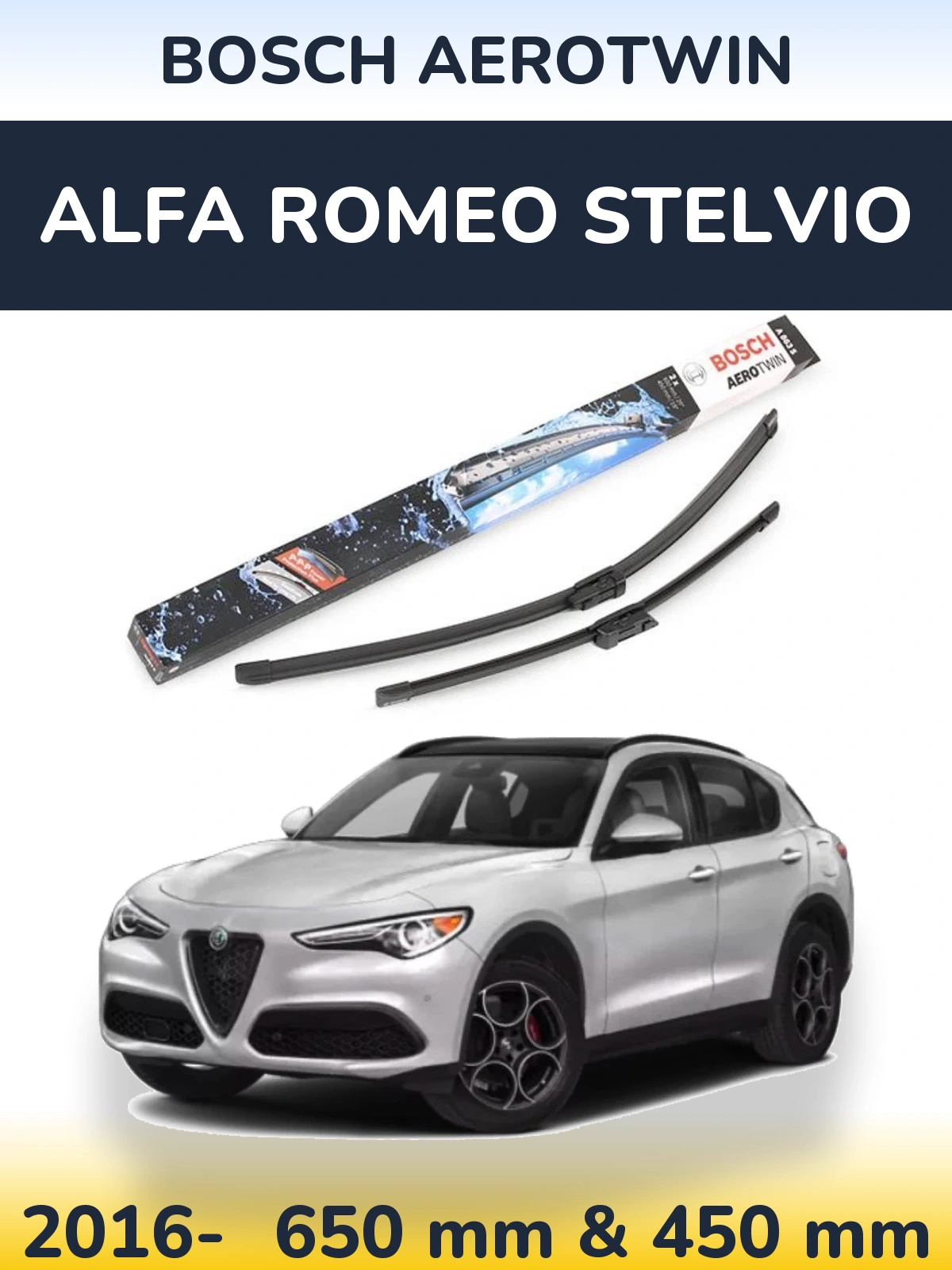 Ștergătoare BOSCH AeroTwin pentru Alfa Romeo Stelvio