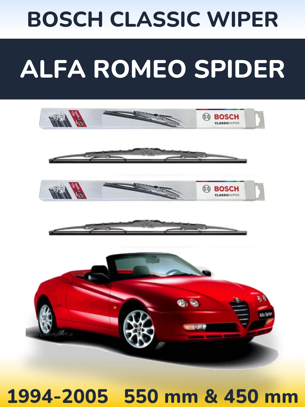 Ștergătoare BOSCH Classic Wiper pentru Alfa Romeo Spider