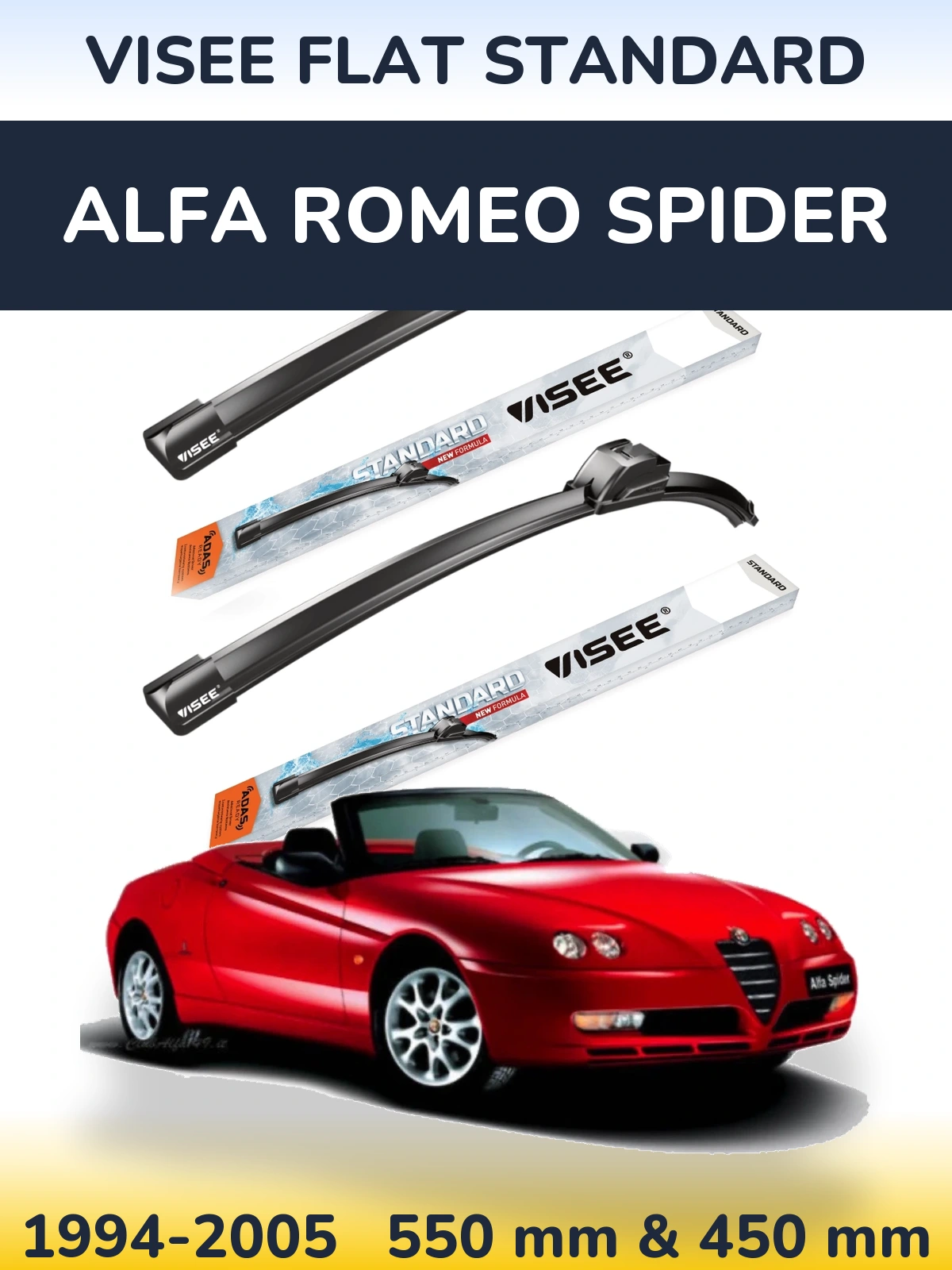 Ștergătoare VISEE FLAT STANDARD pentru Alfa Romeo Spider