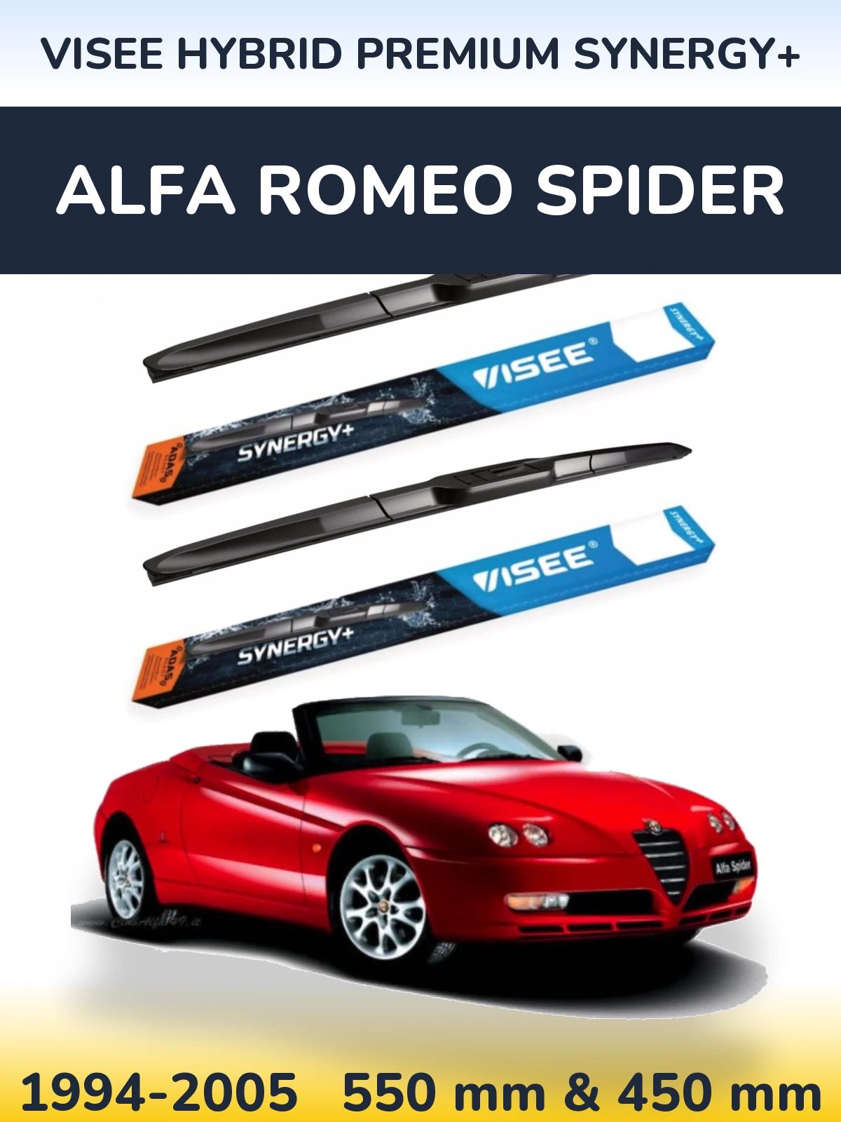 Ștergătoare VISEE HYBRID PREMIUM SYNERGY+ pentru Alfa Romeo Spider