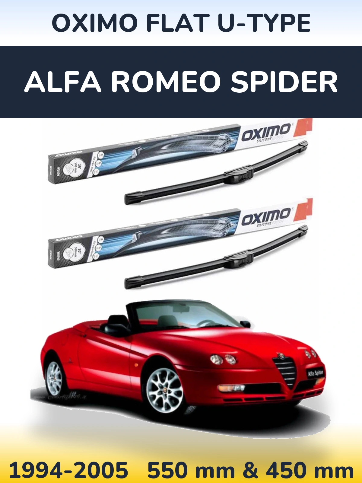 Ștergătoare Oximo Flat U-type pentru Alfa Romeo Spider