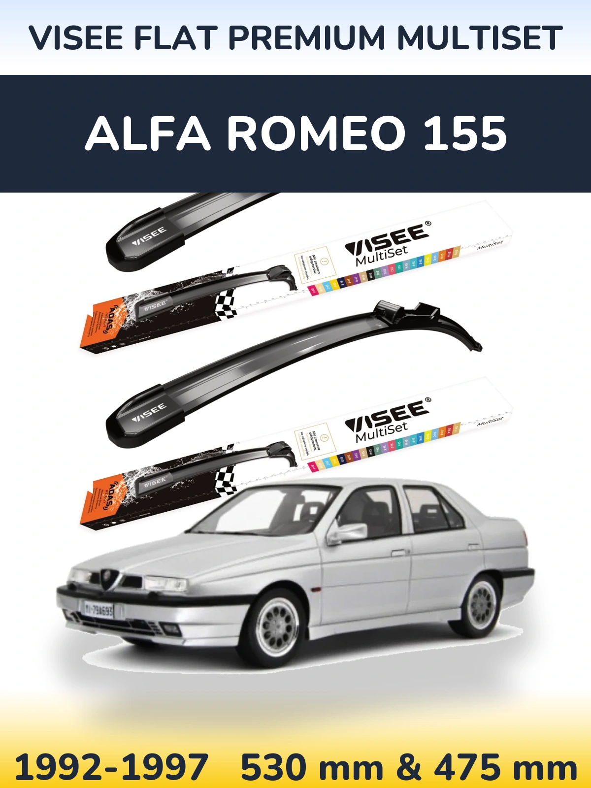 Ștergătoare VISEE FLAT PREMIUM MultiSet pentru Alfa Romeo 155