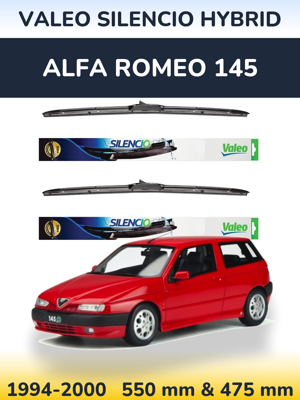Ștergătoare Valeo Silencio Hybrid pentru Alfa Romeo 145