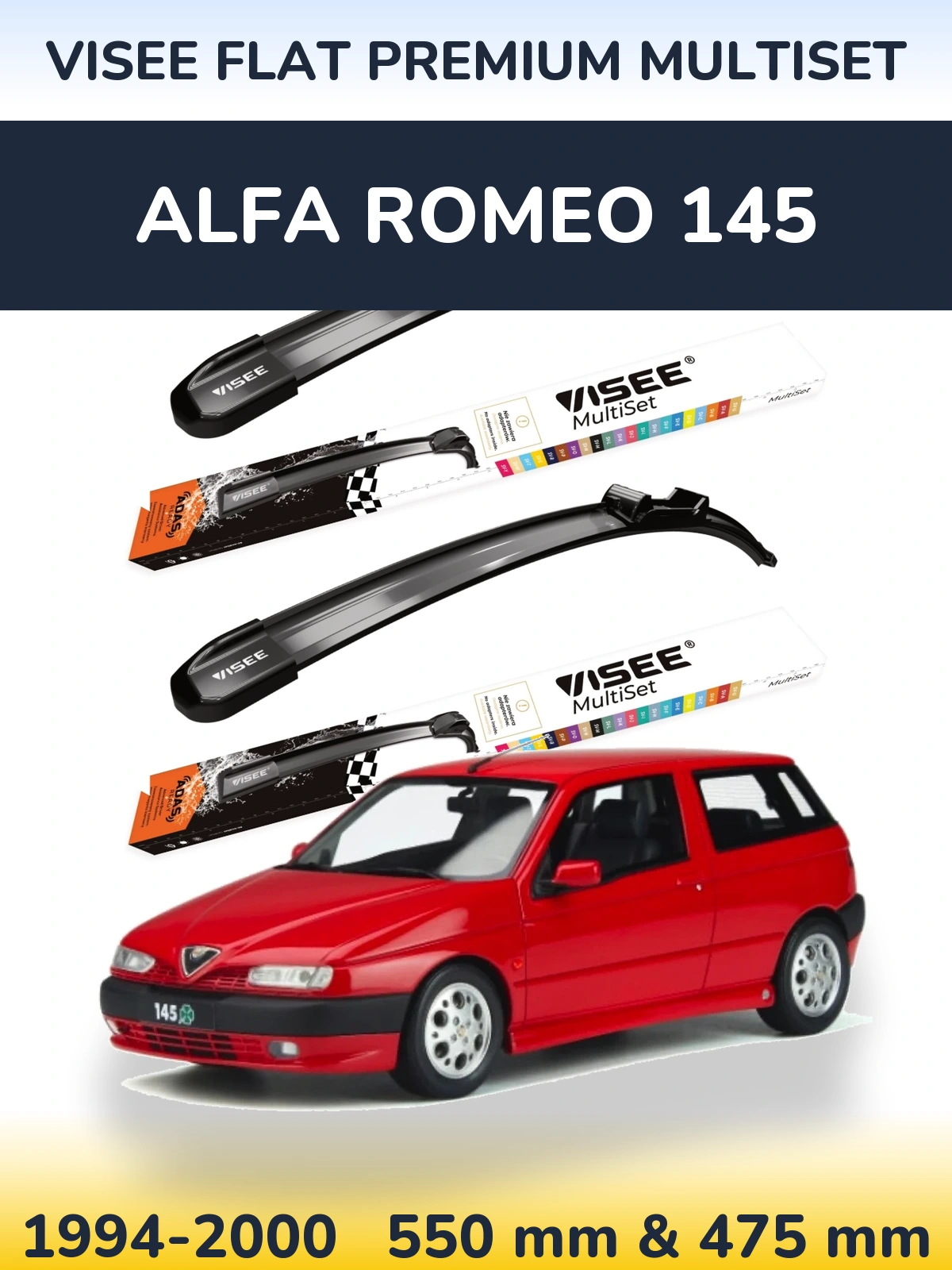 Ștergătoare VISEE FLAT PREMIUM MultiSet pentru Alfa Romeo 145
