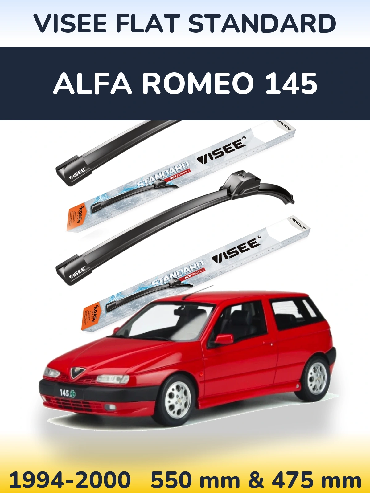 Ștergătoare VISEE FLAT STANDARD pentru Alfa Romeo 145
