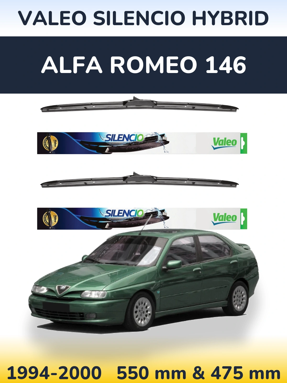 Ștergătoare Valeo Silencio Hybrid pentru Alfa Romeo 146