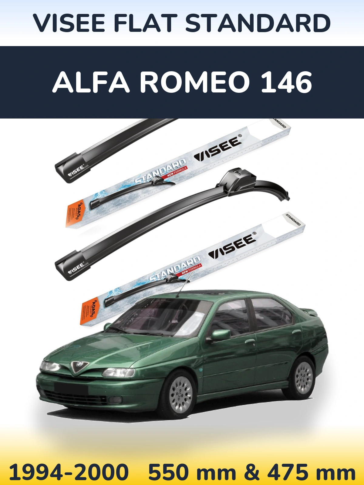 Ștergătoare VISEE FLAT STANDARD pentru Alfa Romeo 146