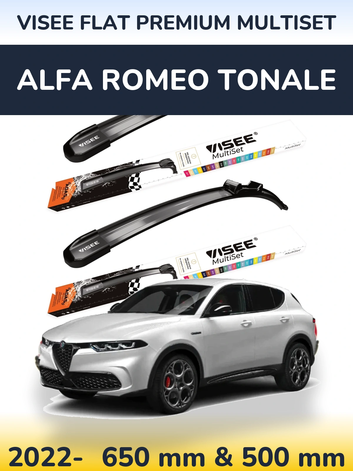 Ștergătoare VISEE FLAT PREMIUM MultiSet pentru Alfa Romeo Tonale