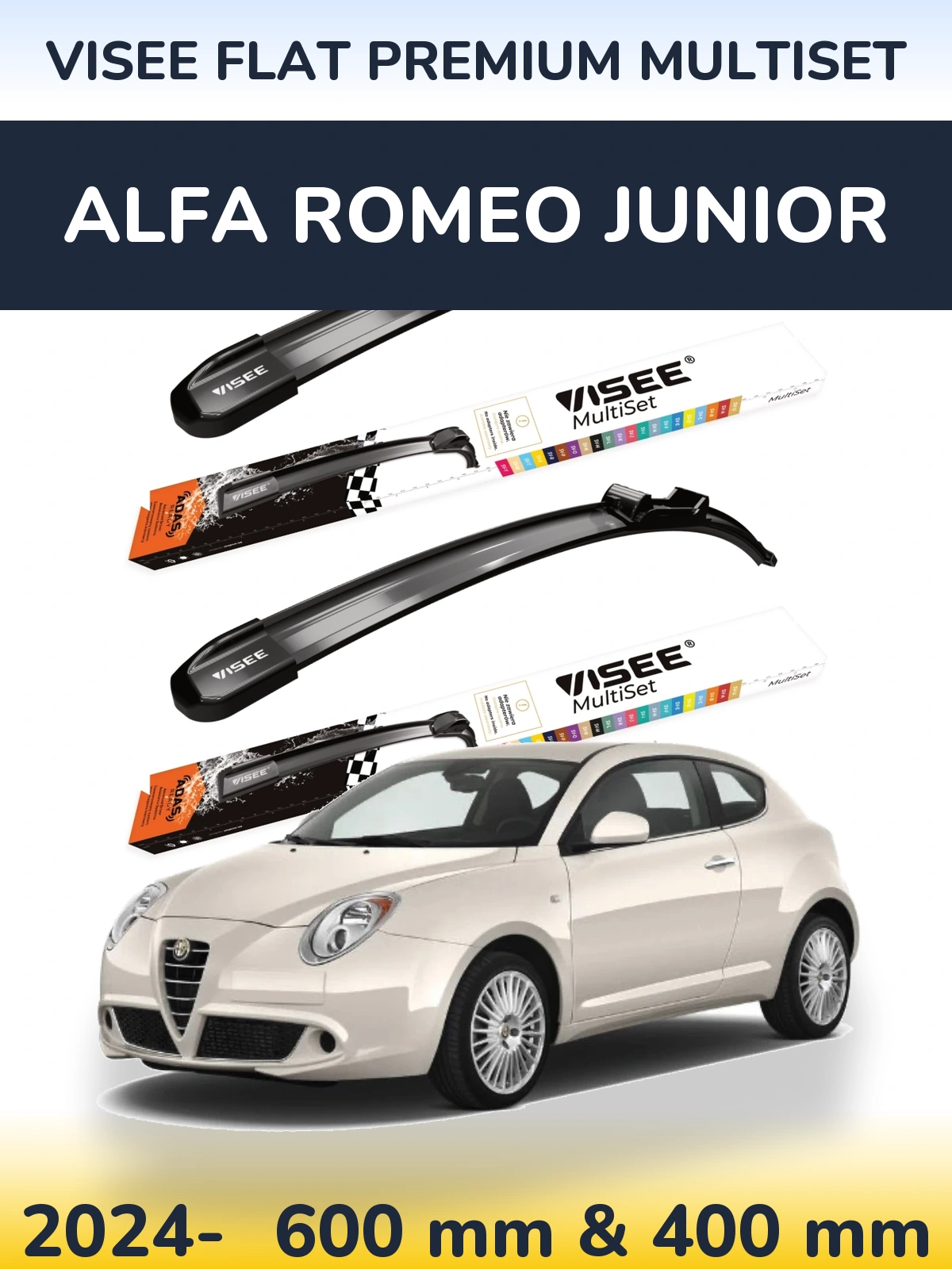 Ștergătoare VISEE FLAT PREMIUM MultiSet pentru Alfa Romeo Junior