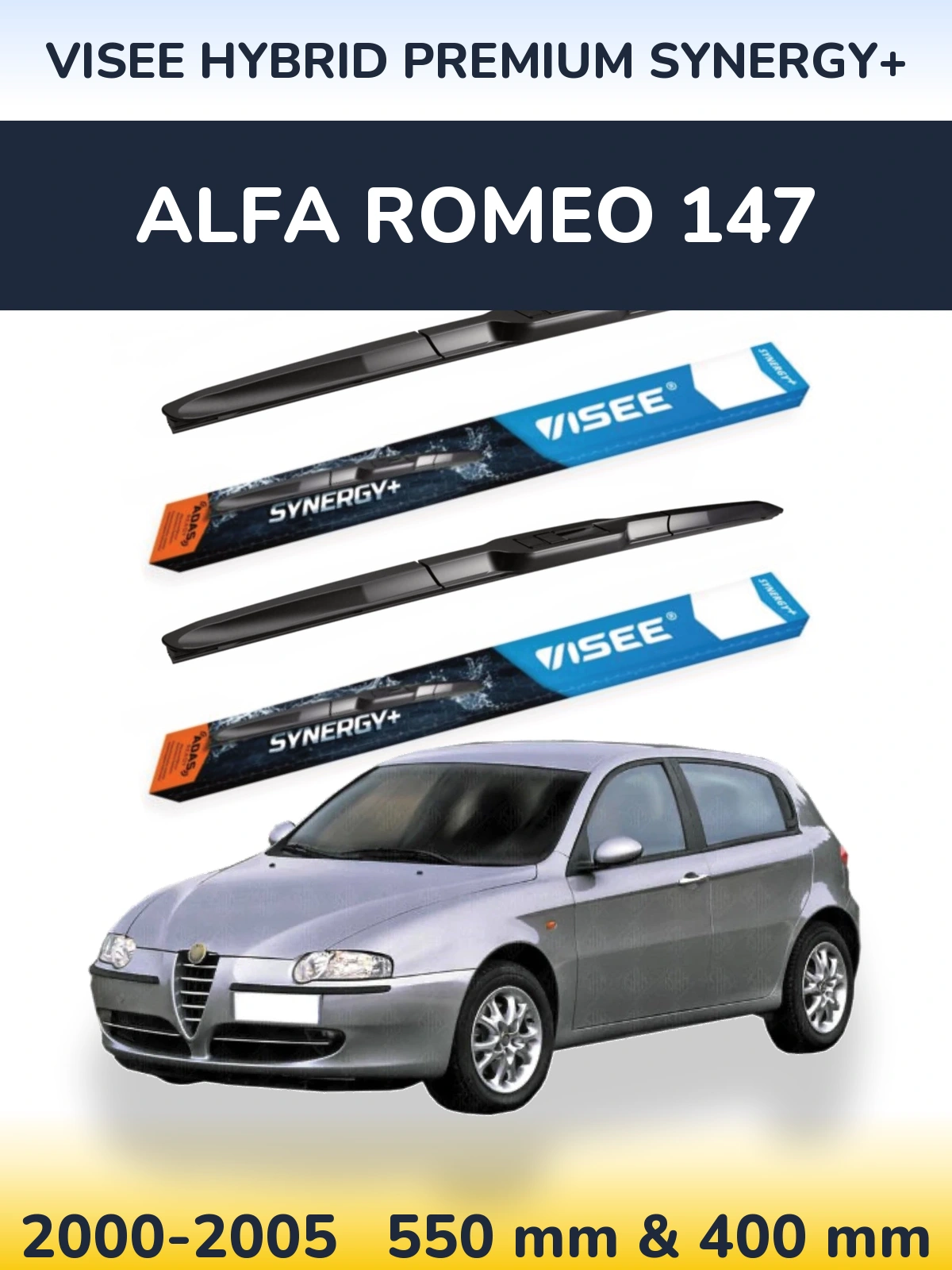 Ștergătoare VISEE HYBRID PREMIUM SYNERGY+ pentru Alfa Romeo 147