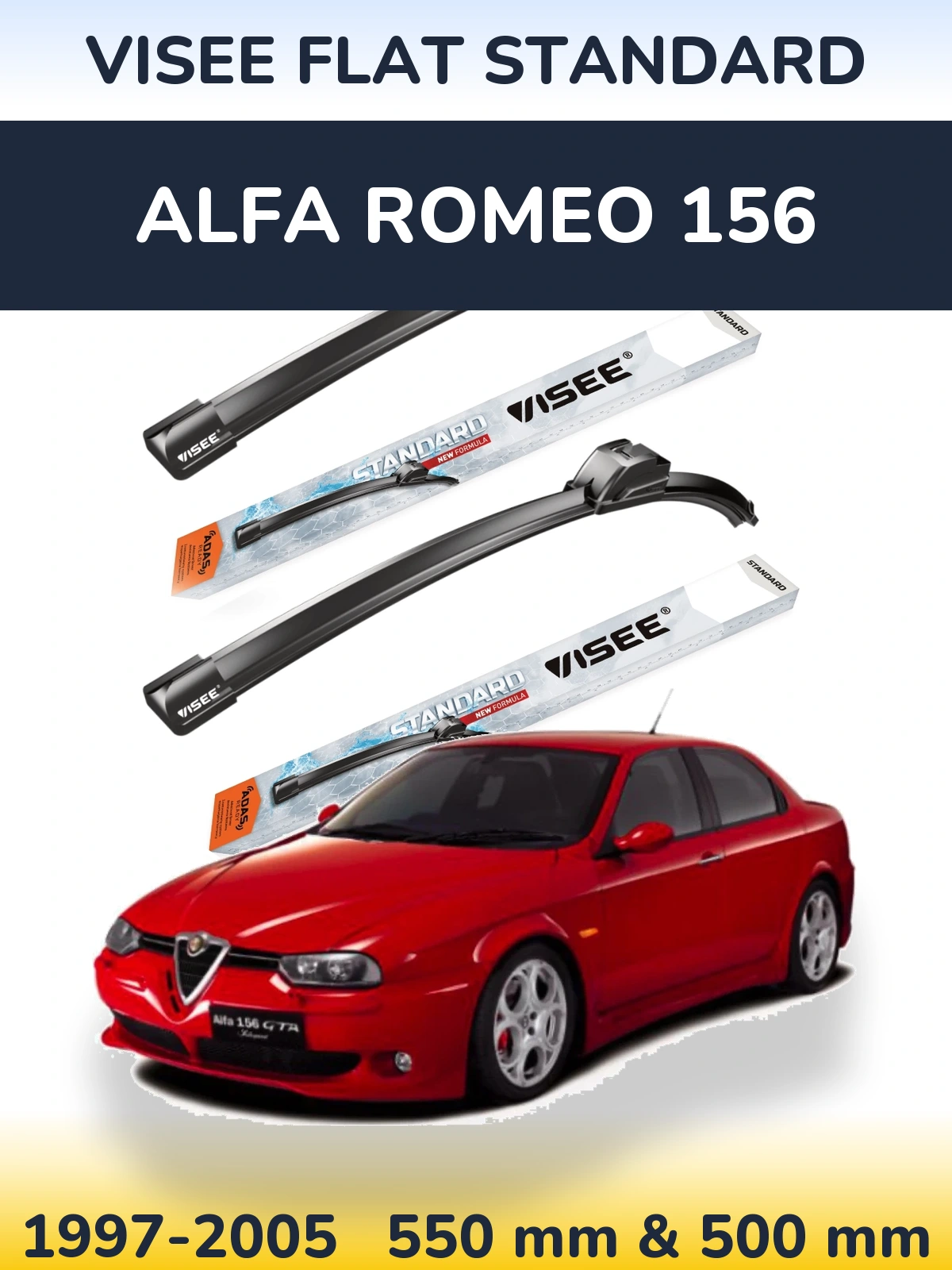 Ștergătoare VISEE FLAT STANDARD pentru Alfa Romeo 156