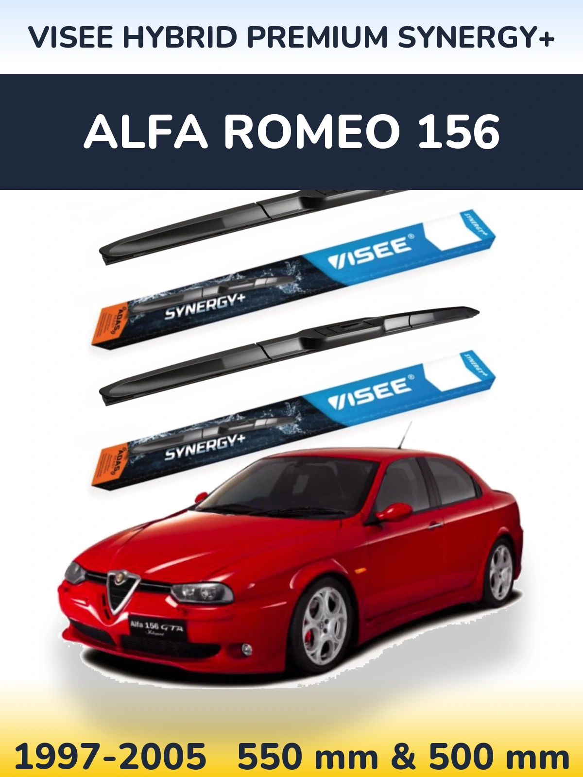 Ștergătoare VISEE HYBRID PREMIUM SYNERGY+ pentru Alfa Romeo 156