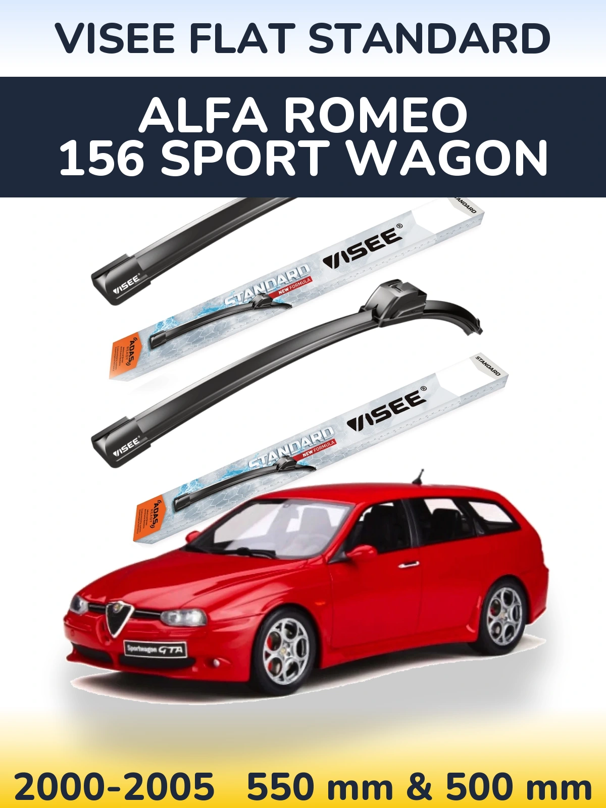 Ștergătoare VISEE FLAT STANDARD pentru Alfa Romeo 156 Sport Wagon