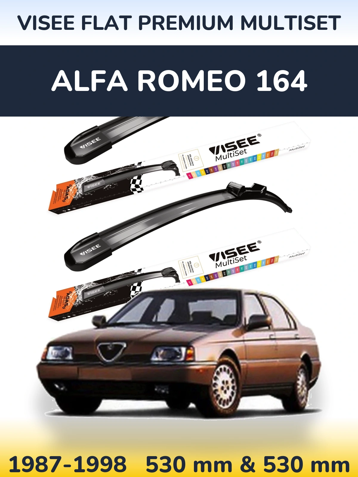 Ștergătoare VISEE FLAT PREMIUM MultiSet pentru Alfa Romeo 164