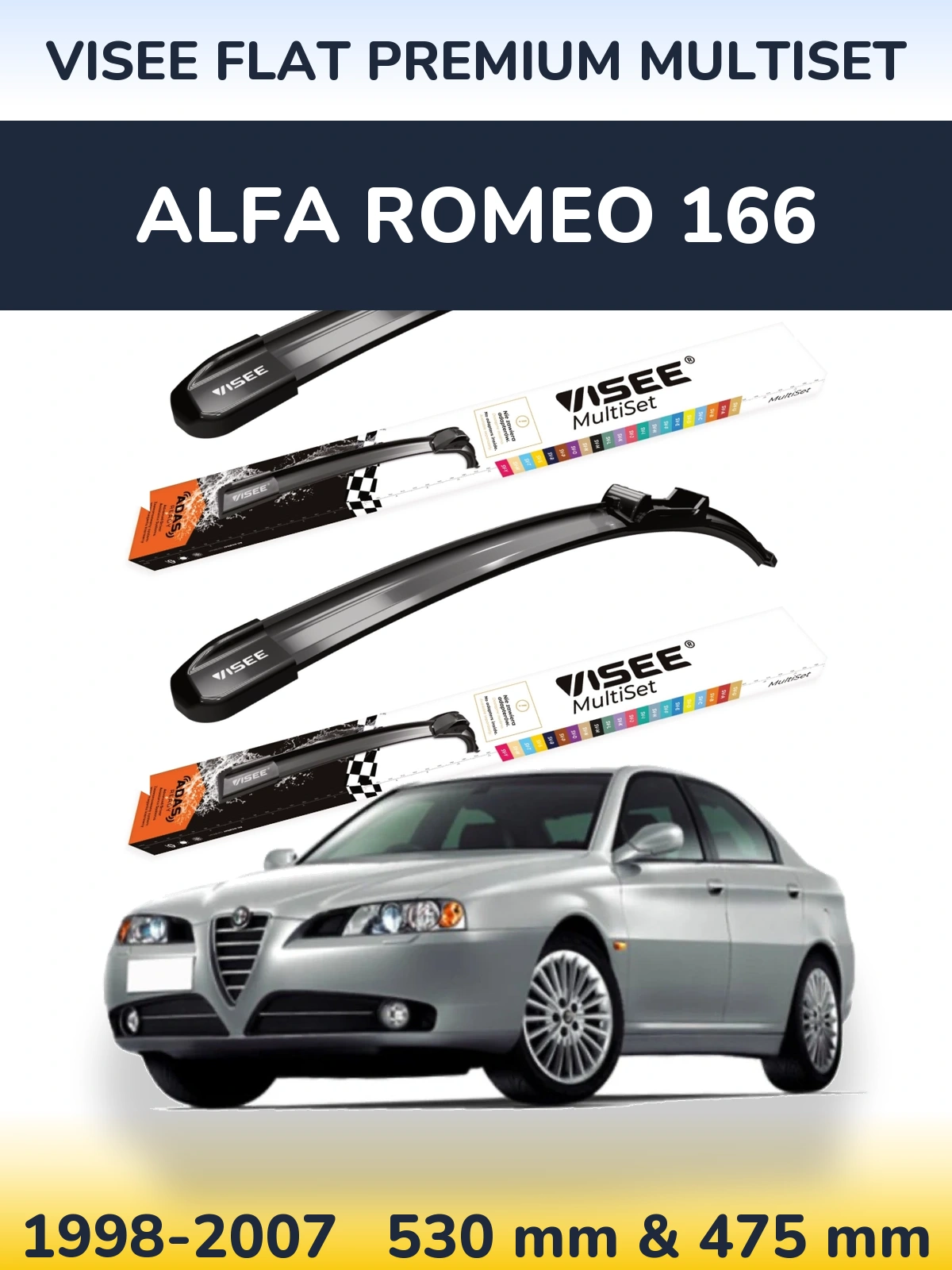 Ștergătoare VISEE FLAT PREMIUM MultiSet pentru Alfa Romeo 166