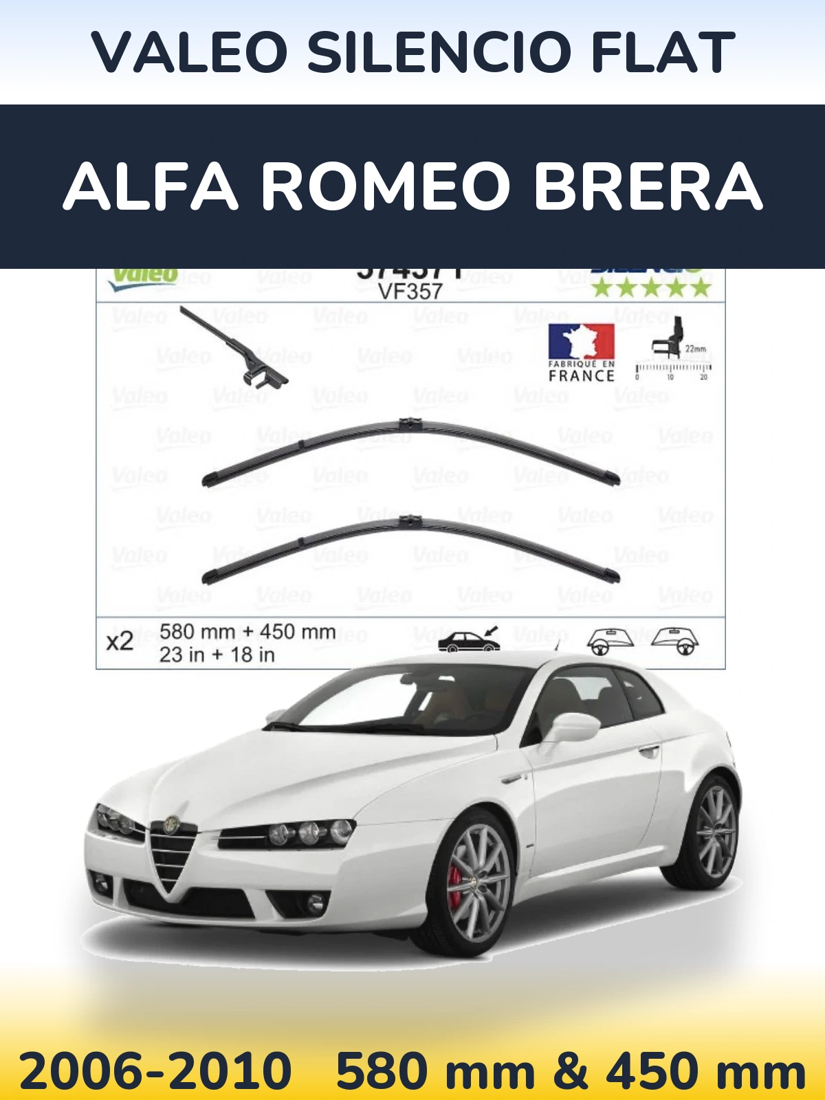 Ștergătoare Valeo Silencio Flat pentru Alfa Romeo Brera
